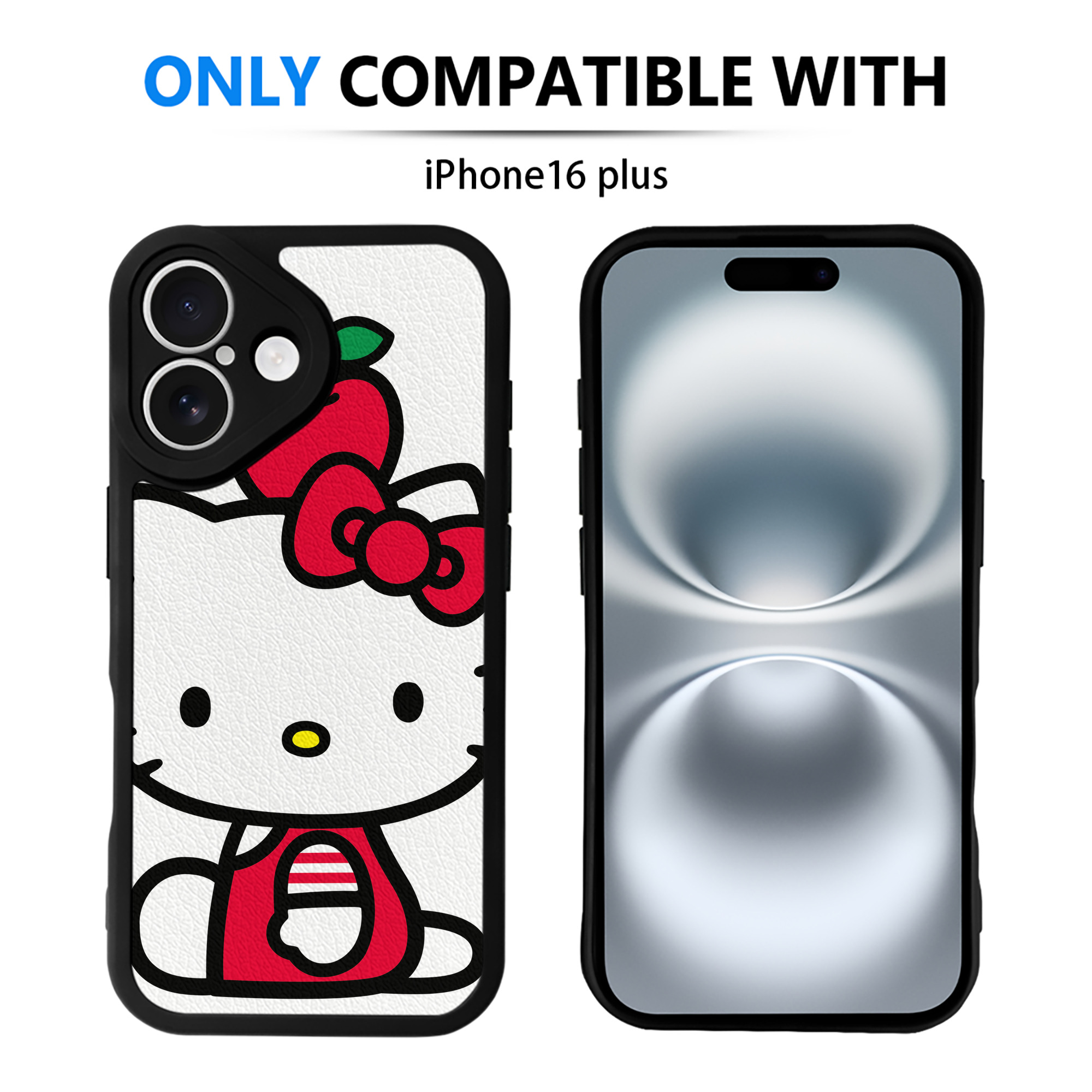 （画像用） Hello Kitty ハローキティ 【iPhone 16シリーズ対応】シリコンスマホケース（レザー調） 材質：シリコン
